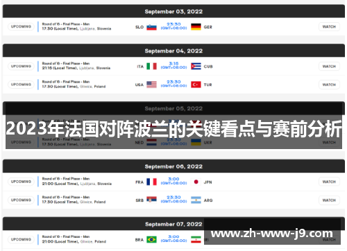 2023年法国对阵波兰的关键看点与赛前分析